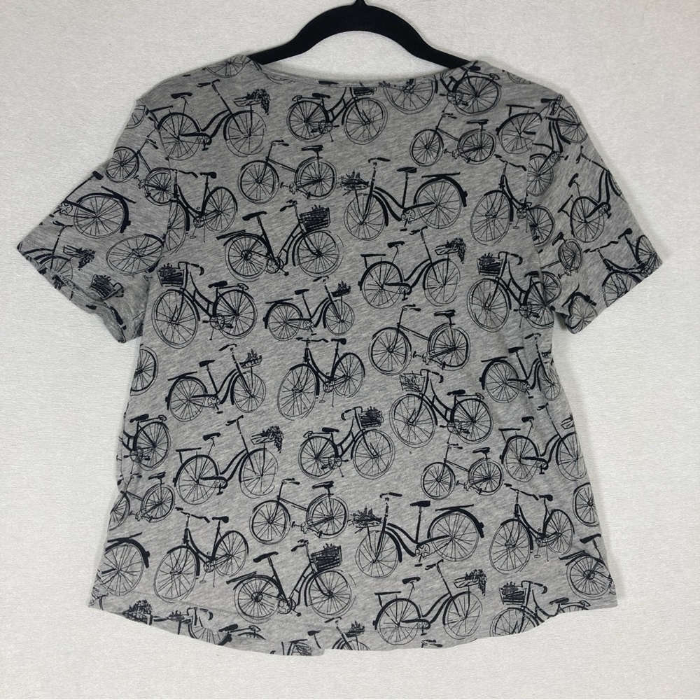 Anthropologie Weekend Bicycle Print Tee Women’s  Short Sleeves Size S - Picture 2 of 14
